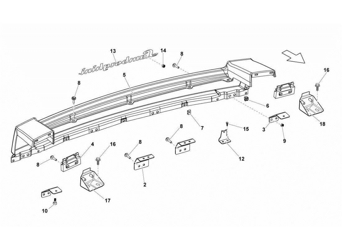 lamborghini gallardo sts ii sc teilediagramm für die heckverkleidung