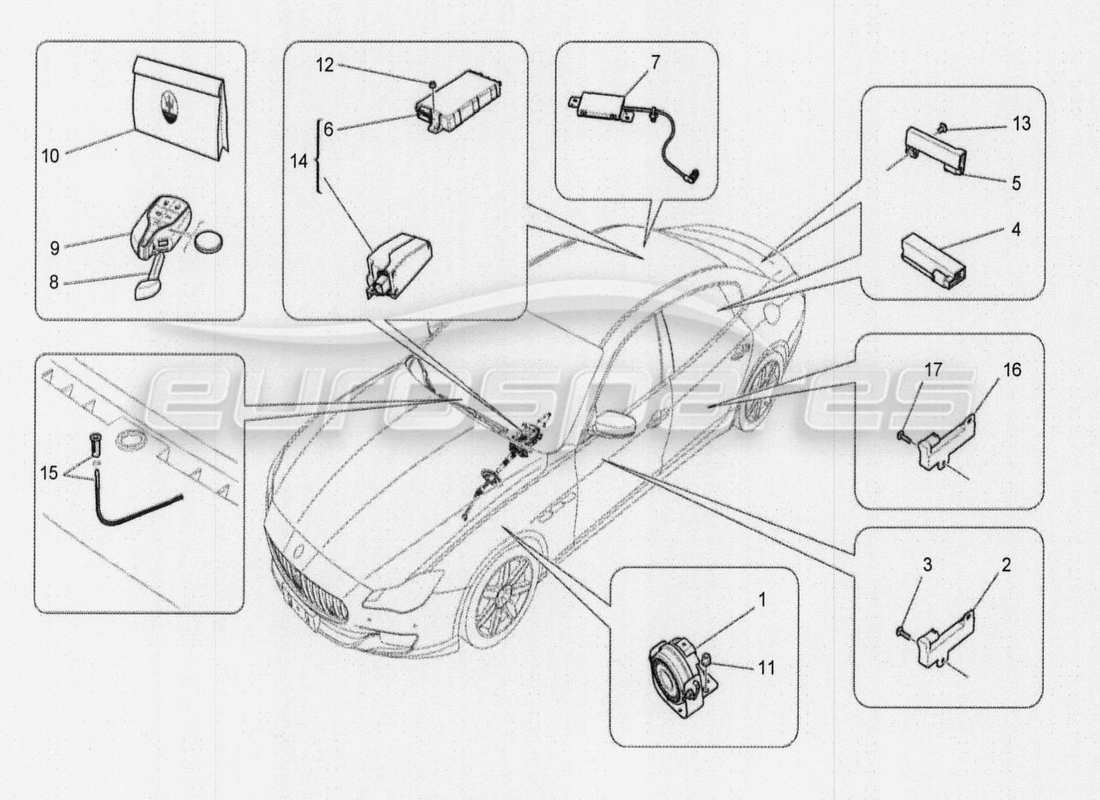 maserati qtp. v8 3.8 530bhp auto 2015 hauptverkabelung teilediagramm