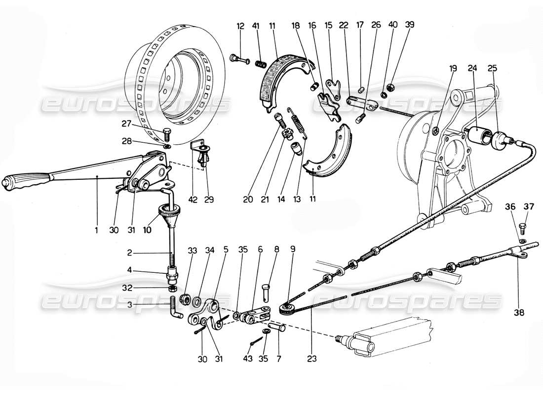 ferrari 365 gtc4 (mechanical) handbremse teilediagramm