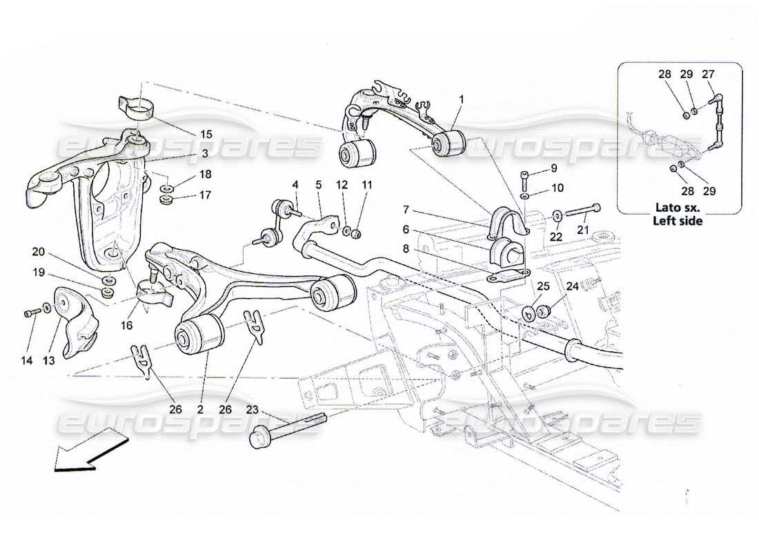 maserati qtp. (2010) 4.2 vorderradaufhängung teilediagramm