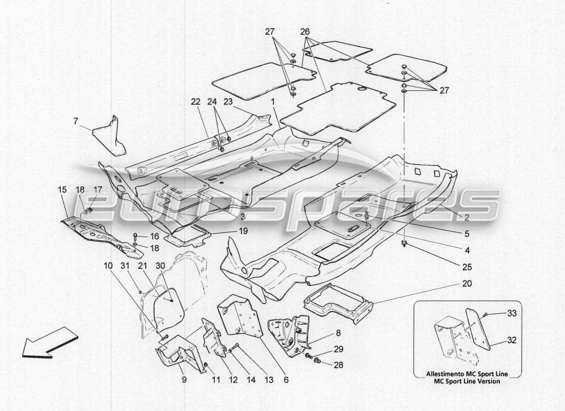 maserati grancabrio mc centenario tappeti abitacolo part diagram