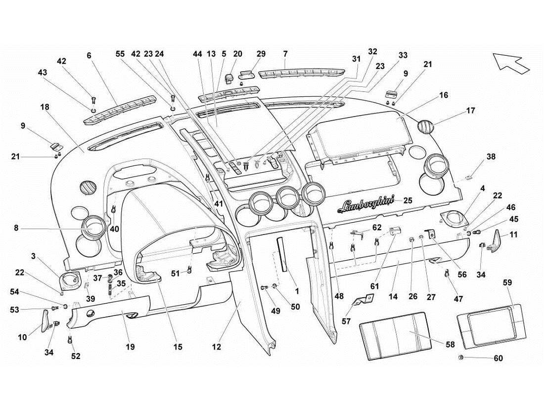 lamborghini gallardo lp560-4s update dashboard-ersatzteildiagramm