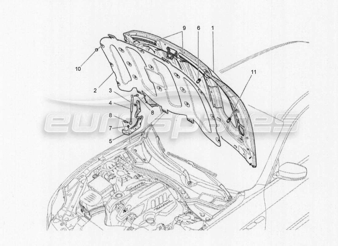 maserati qtp. v8 3.8 530bhp auto 2015 vorderdeckel teilediagramm