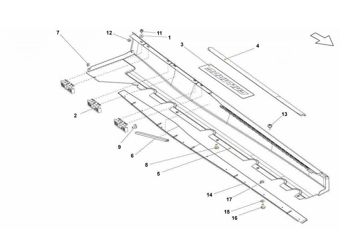 lamborghini gallardo lp560-4s update teilediagramm für externes seitenelement