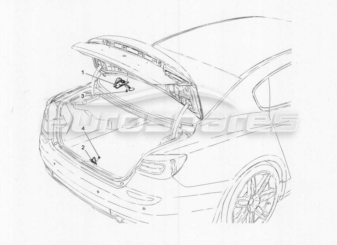 maserati qtp. v8 3.8 530bhp 2014 auto bedienelement für heckklappenöffnung, teilediagramm