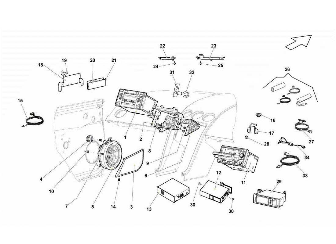 lamborghini gallardo lp560-4s update hifi-system - teilediagramm