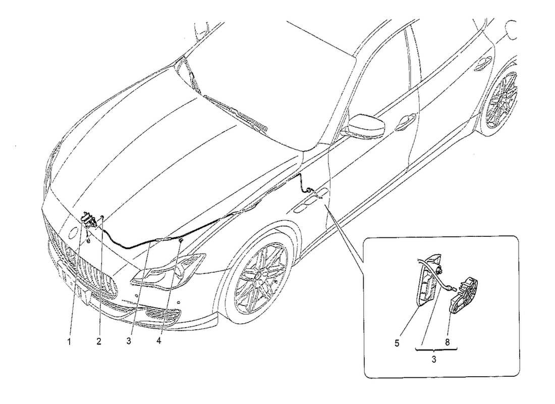 maserati qtp. v8 3.8 530bhp 2014 taste zum öffnen des vorderen deckels teilediagramm