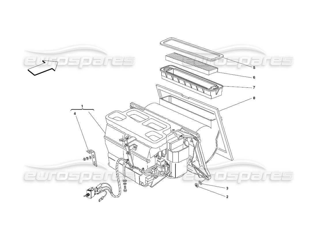 ferrari 430 challenge (2006) belüftung teilediagramm