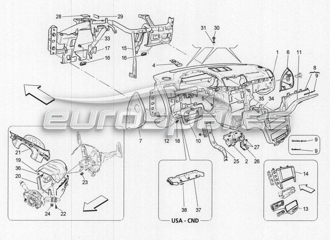 maserati grancabrio mc centenario armaturenbretteinheit teilediagramm