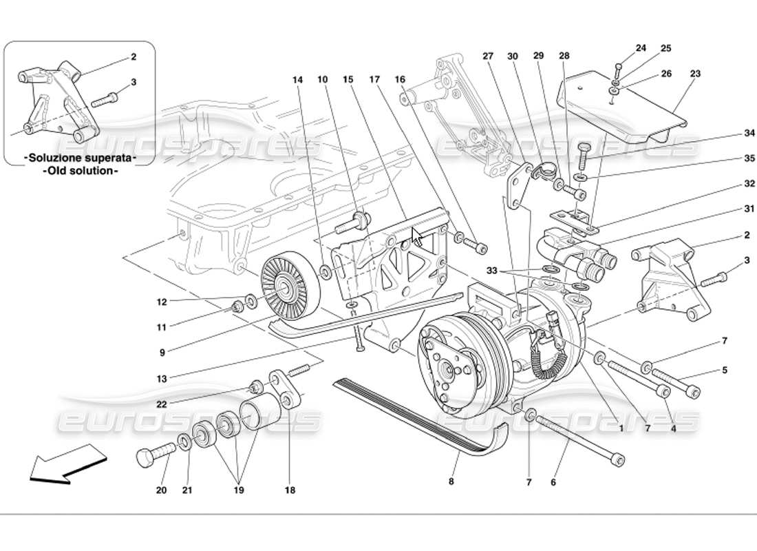 ferrari 360 modena teilediagramm des klimakompressors