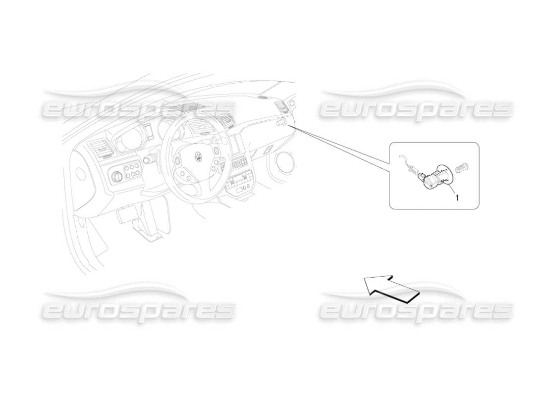 maserati grancabrio (2010) 4.7 deaktivierung des beifahrer-airbags teilediagramm