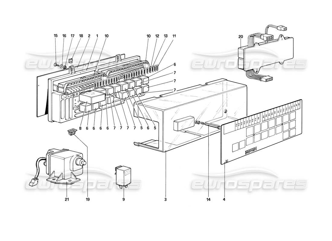 ferrari mondial 8 (1981) teilediagramm der elektrischen platine