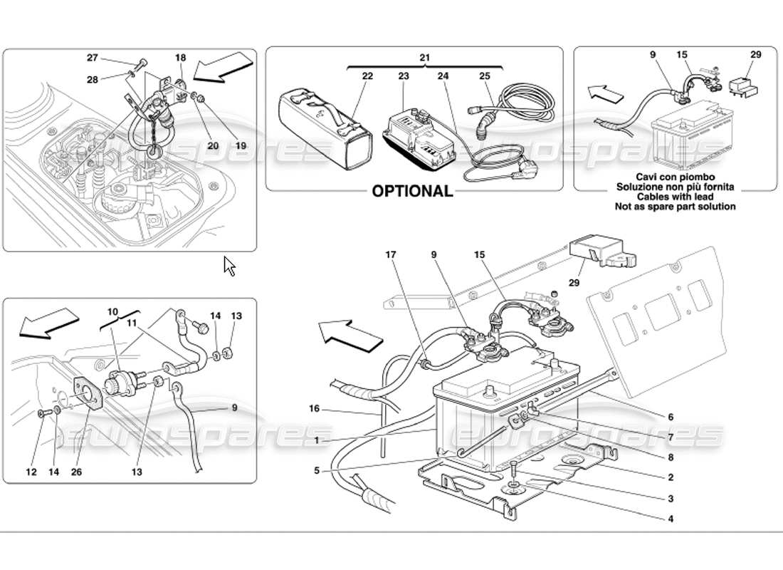 ferrari 360 modena batterie teilediagramm