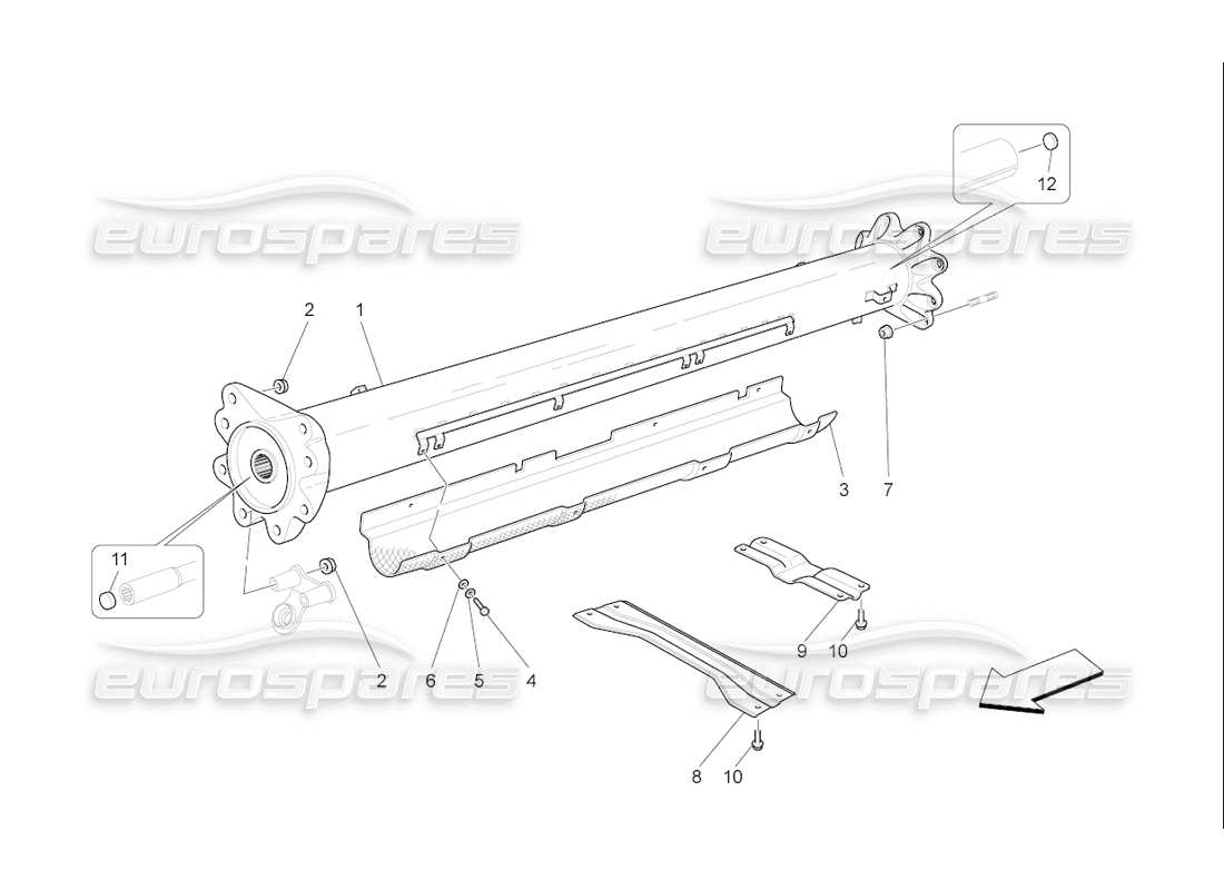 maserati qtp. (2006) 4.2 f1 getrieberohr-ersatzteildiagramm