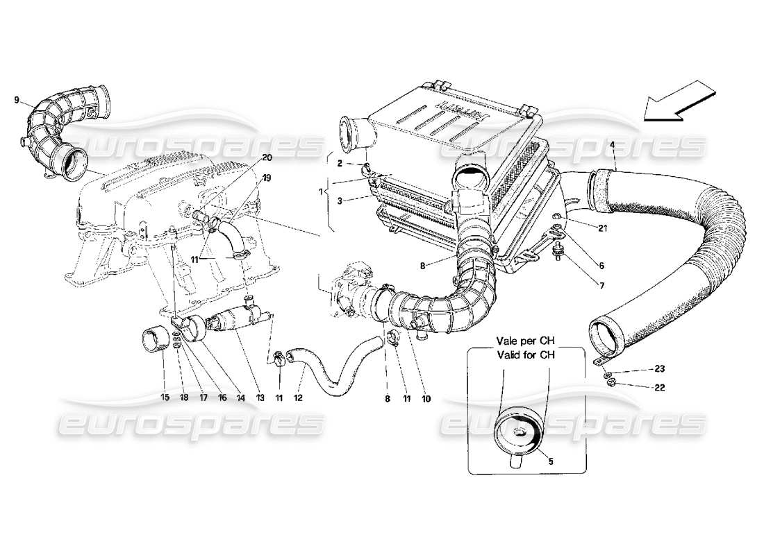 ferrari 348 (2.7 motronic) teilediagramm lufteinlass
