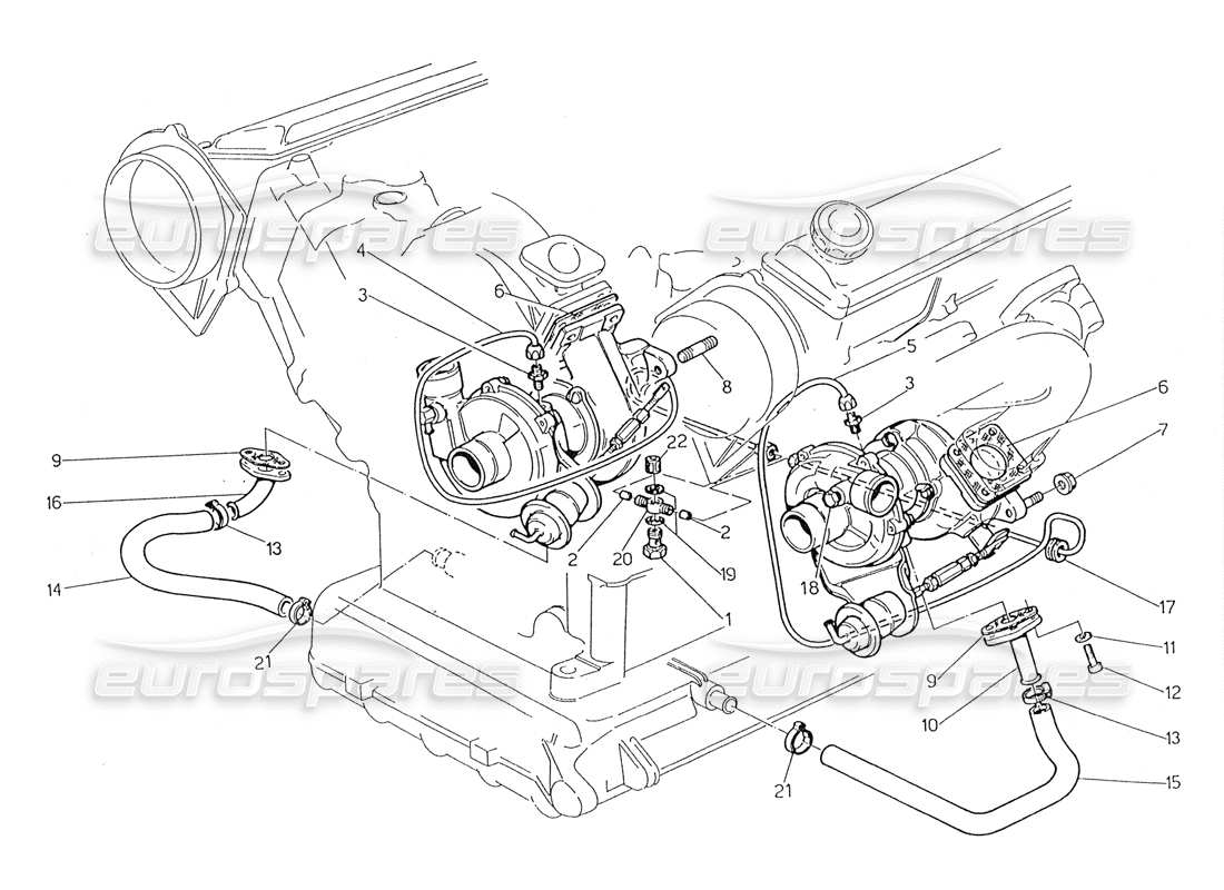 maserati 228 schmierung turbogebläse teilediagramm