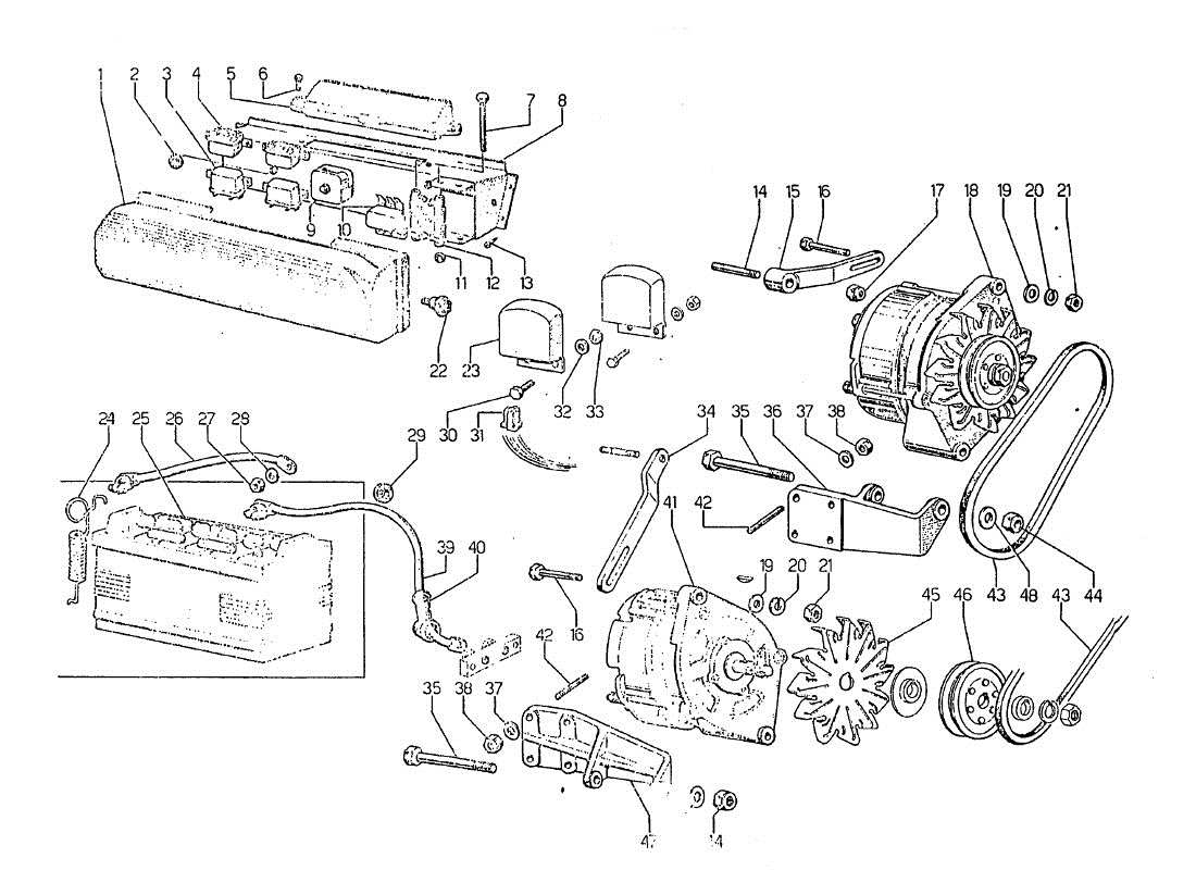 lamborghini jarama elektrisches system teilediagramm