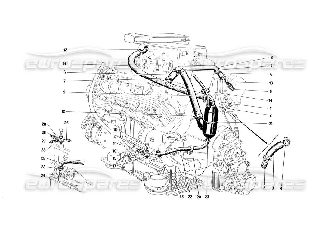 ferrari 328 (1985) teilediagramm des blow-by-systems