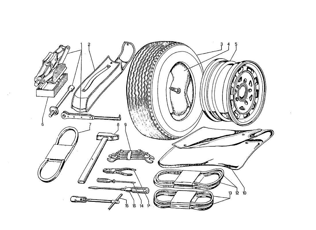lamborghini jarama trus vettura teilediagramm