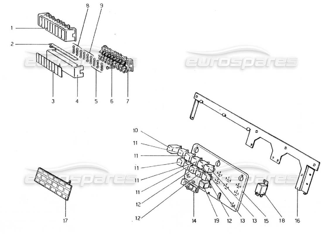 ferrari 308 gtb (1976) teilediagramm für sicherungen und relais