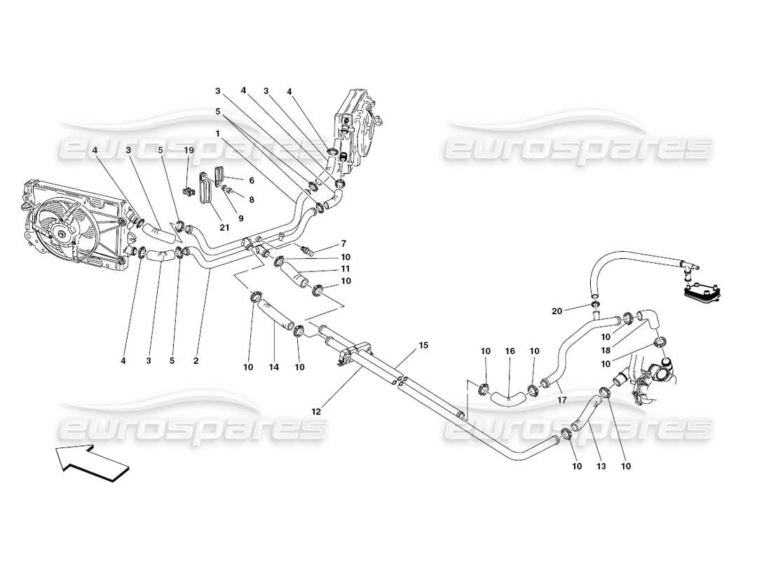 ferrari 430 challenge (2006) teilediagramm des kühlsystems