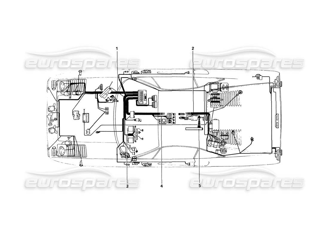 ferrari 308 gtb (1980) diagramm der elektrischen karosserieteile