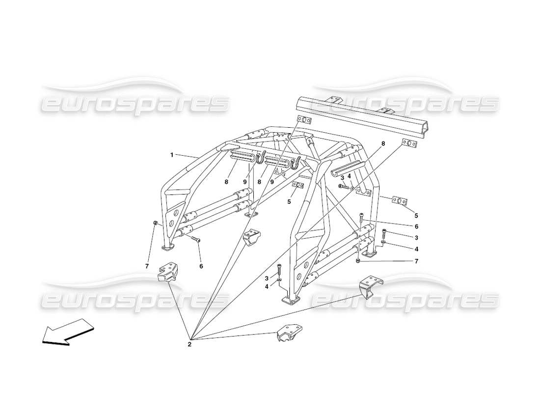 ferrari 430 challenge (2006) roll bar-ersatzteildiagramm