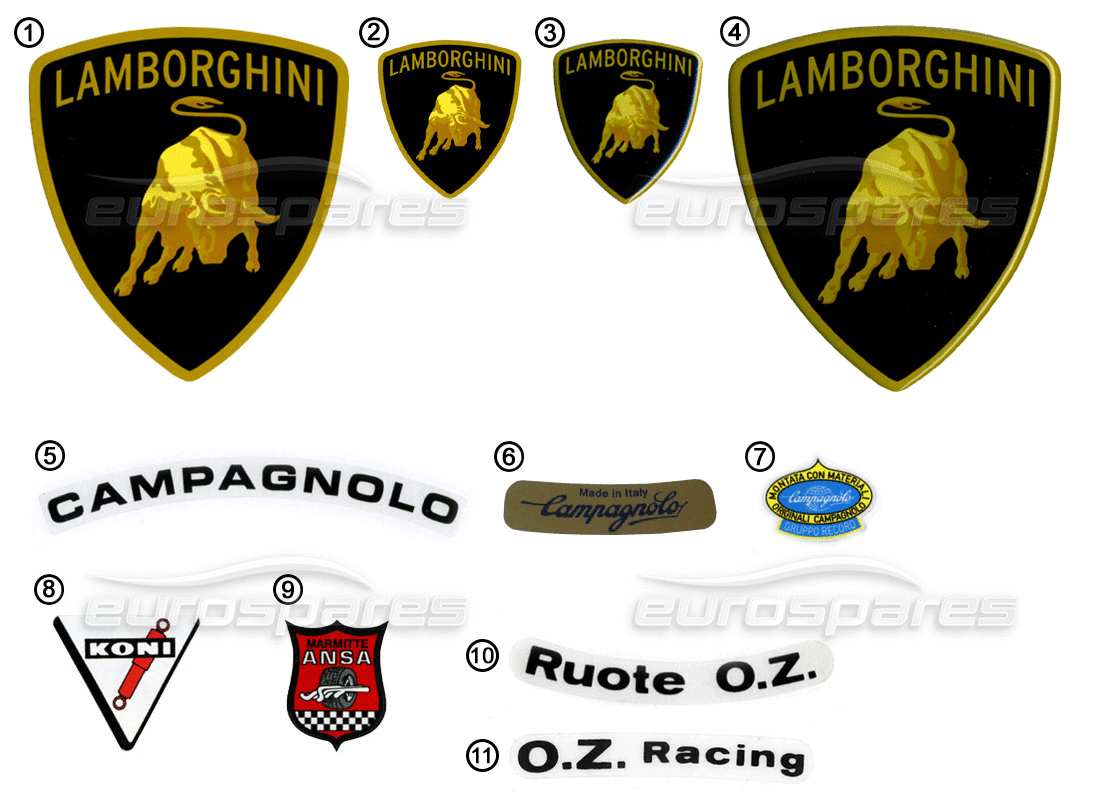 lamborghini miscellaneous lamborghini aufkleber - logoaufkleber - teilediagramm