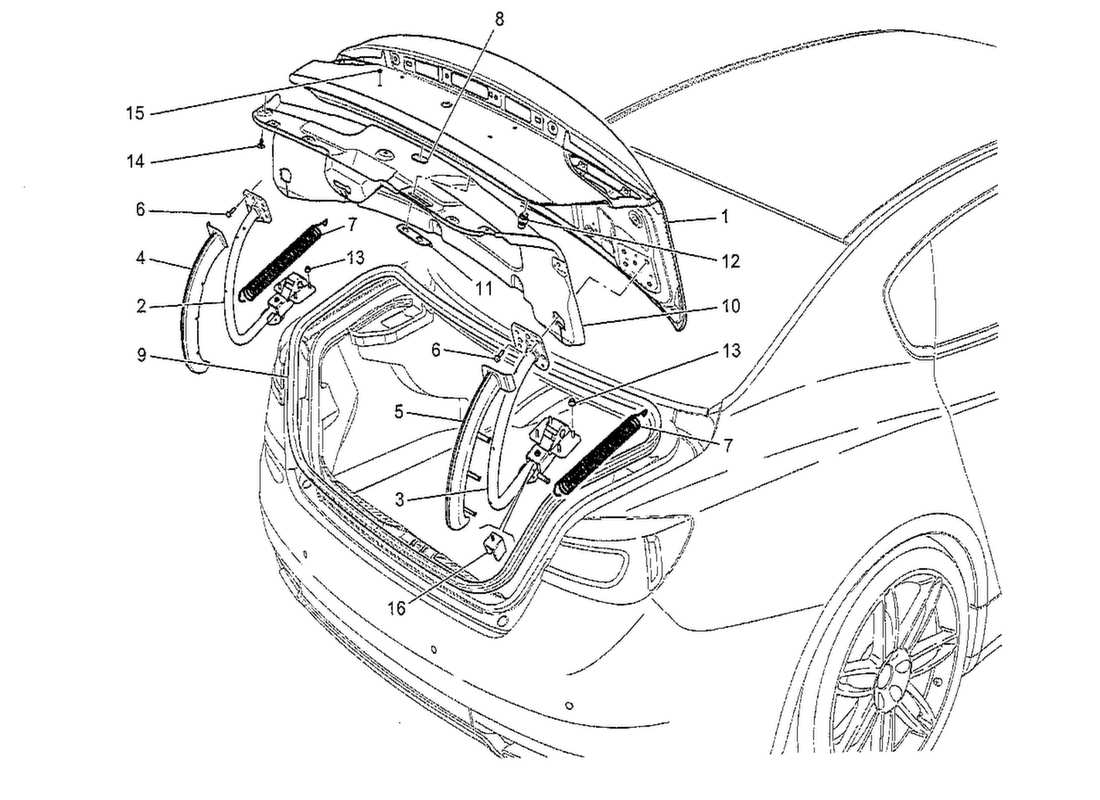 maserati qtp. v8 3.8 530bhp 2014 hinterer deckel teilediagramm