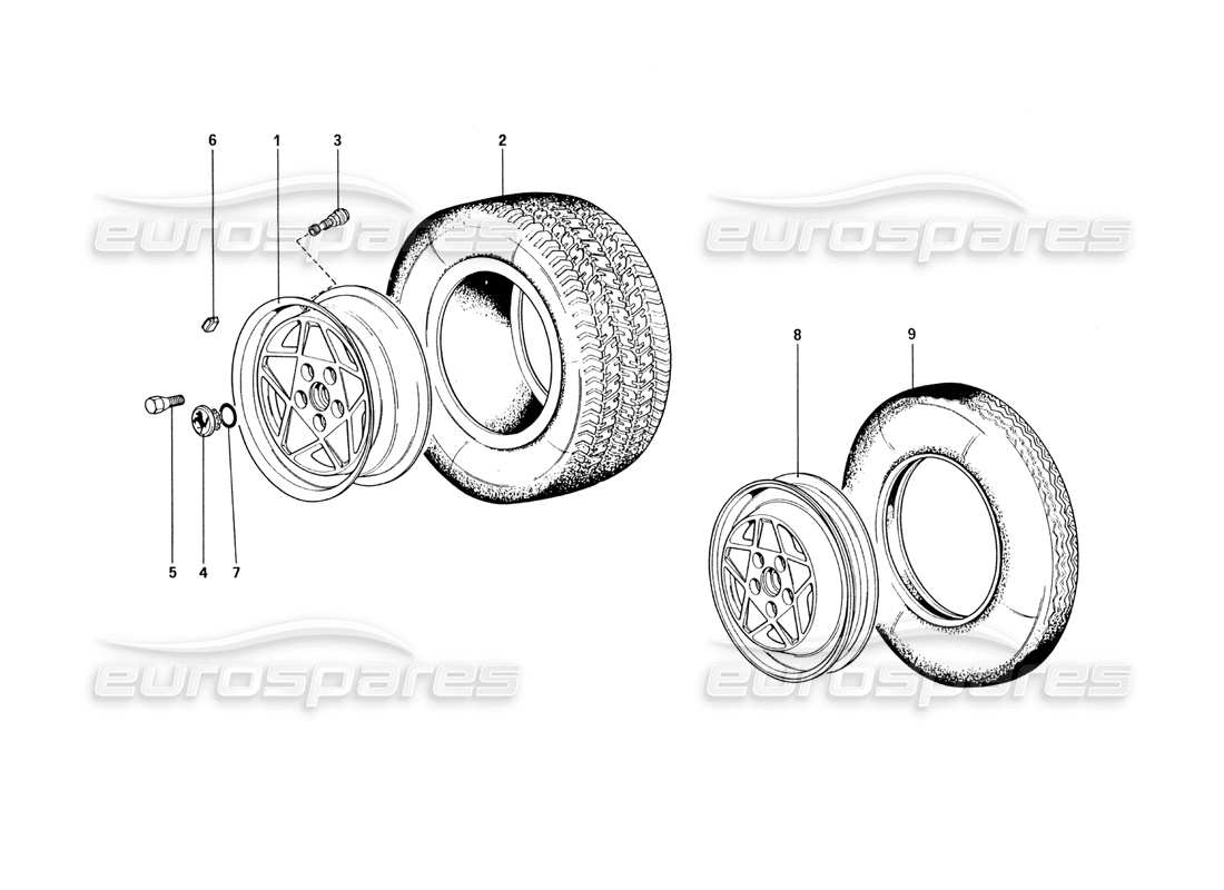 ferrari 328 (1985) räder teilediagramm