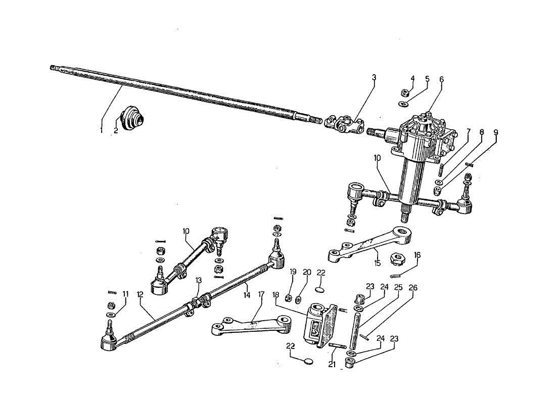 lamborghini jarama lenkung teilediagramm