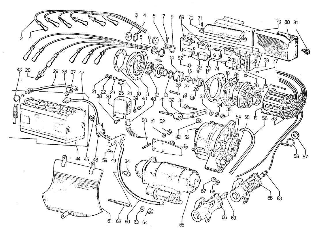 lamborghini jarama elektrisches system teilediagramm