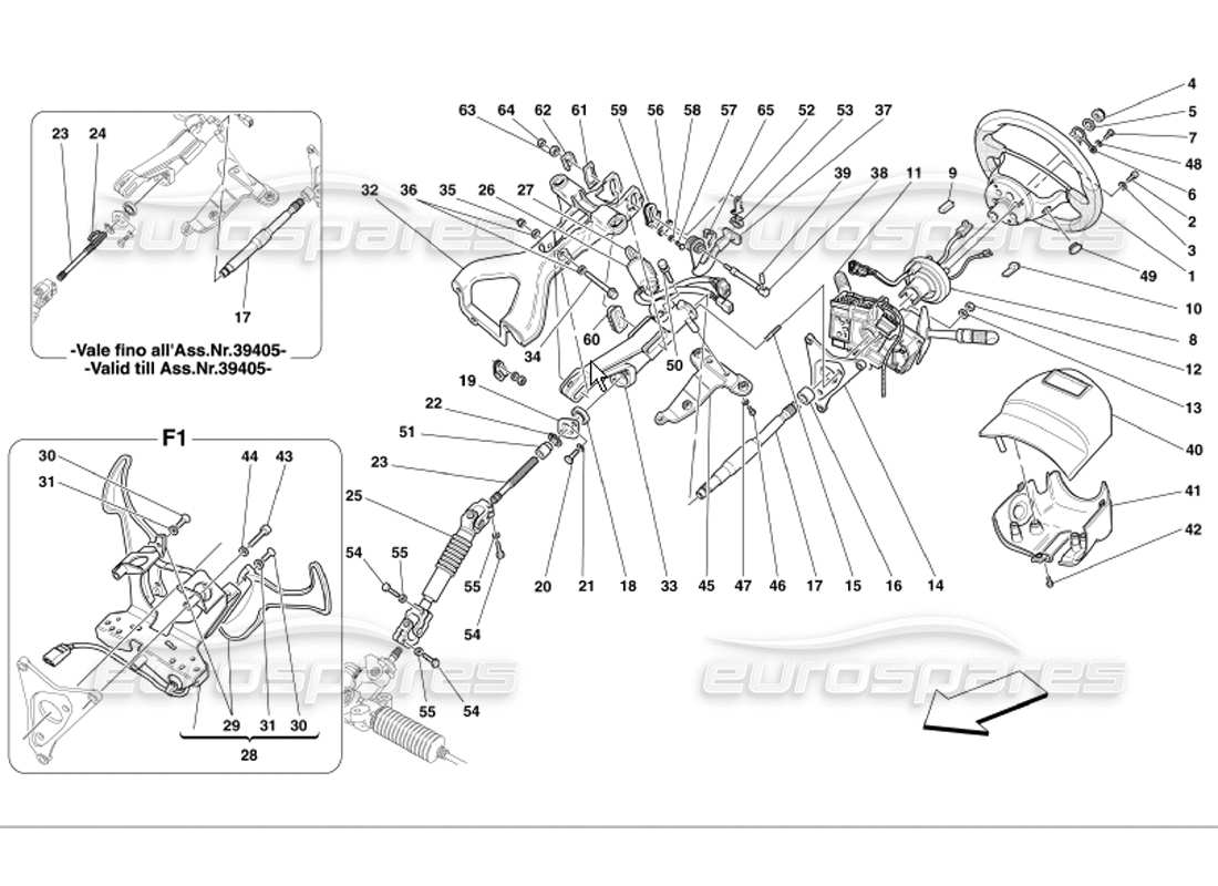 ferrari 360 modena lenksäule ersatzteildiagramm