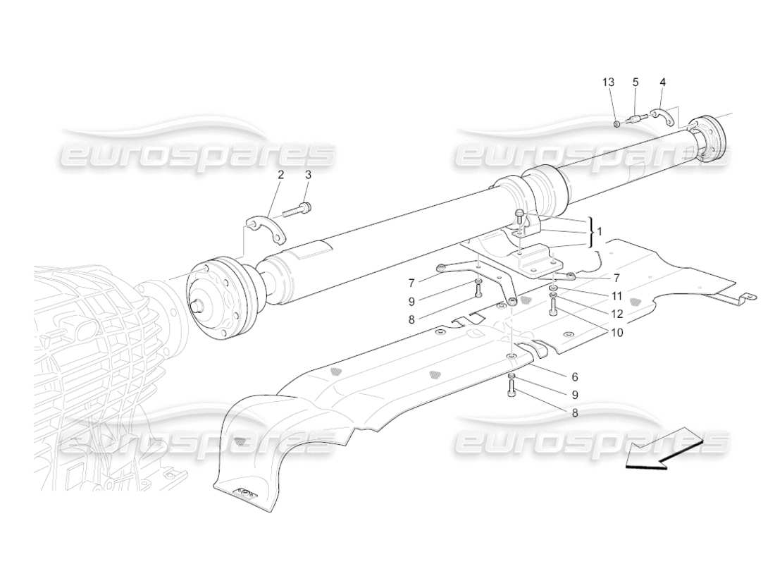 maserati grancabrio (2010) 4.7 getrieberohr-ersatzteildiagramm