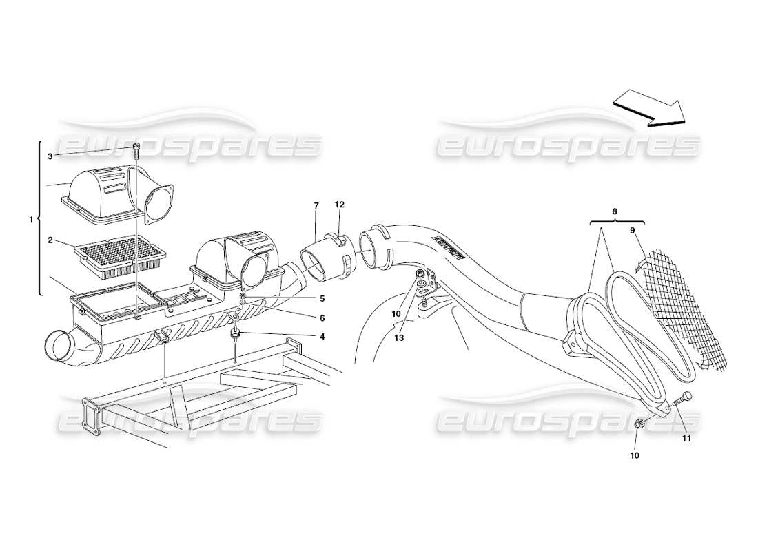 ferrari 430 challenge (2006) lufteinlass teilediagramm