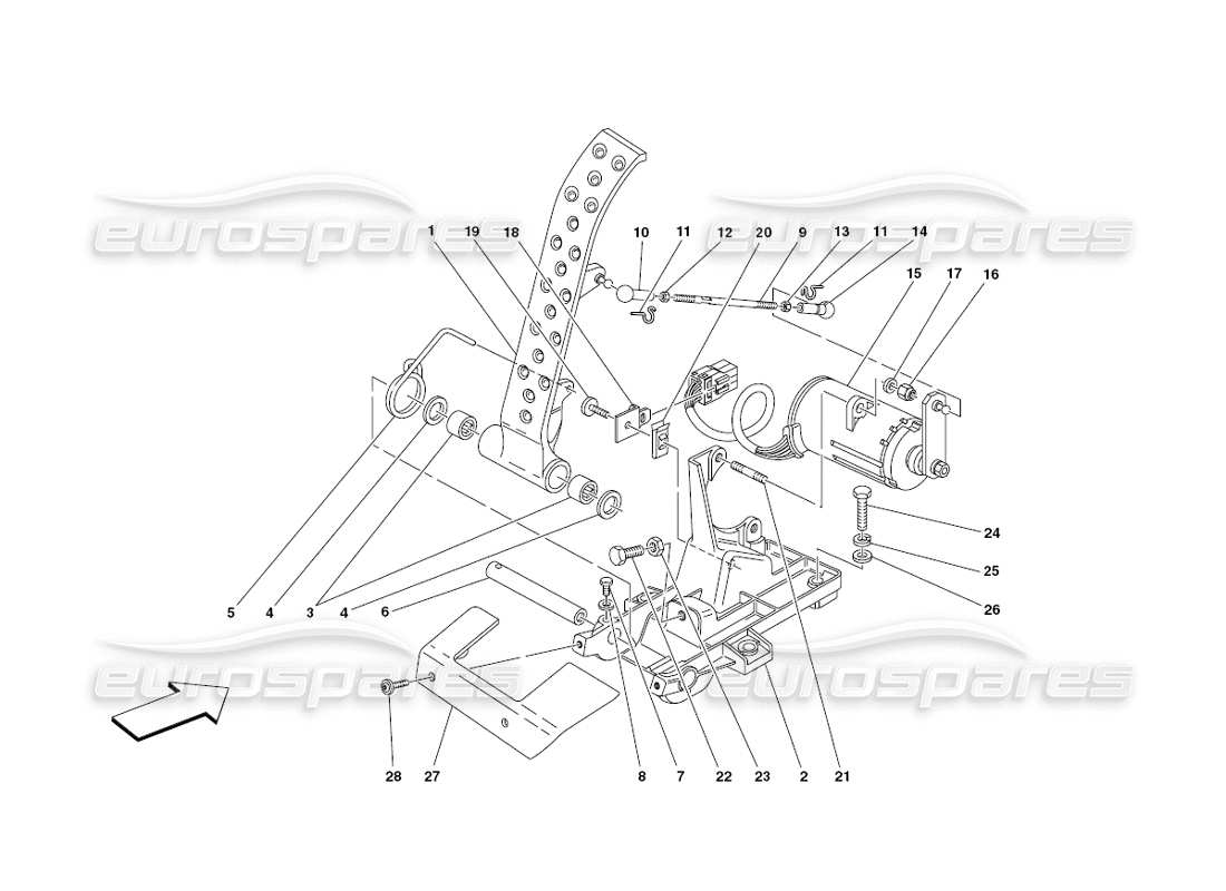 ferrari 430 challenge (2006) elektronisches gaspedal teilediagramm