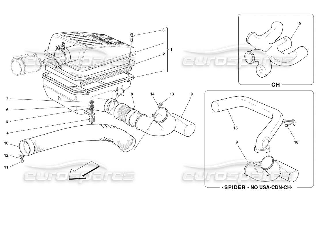 ferrari 355 (2.7 motronic) teilediagramm lufteinlass
