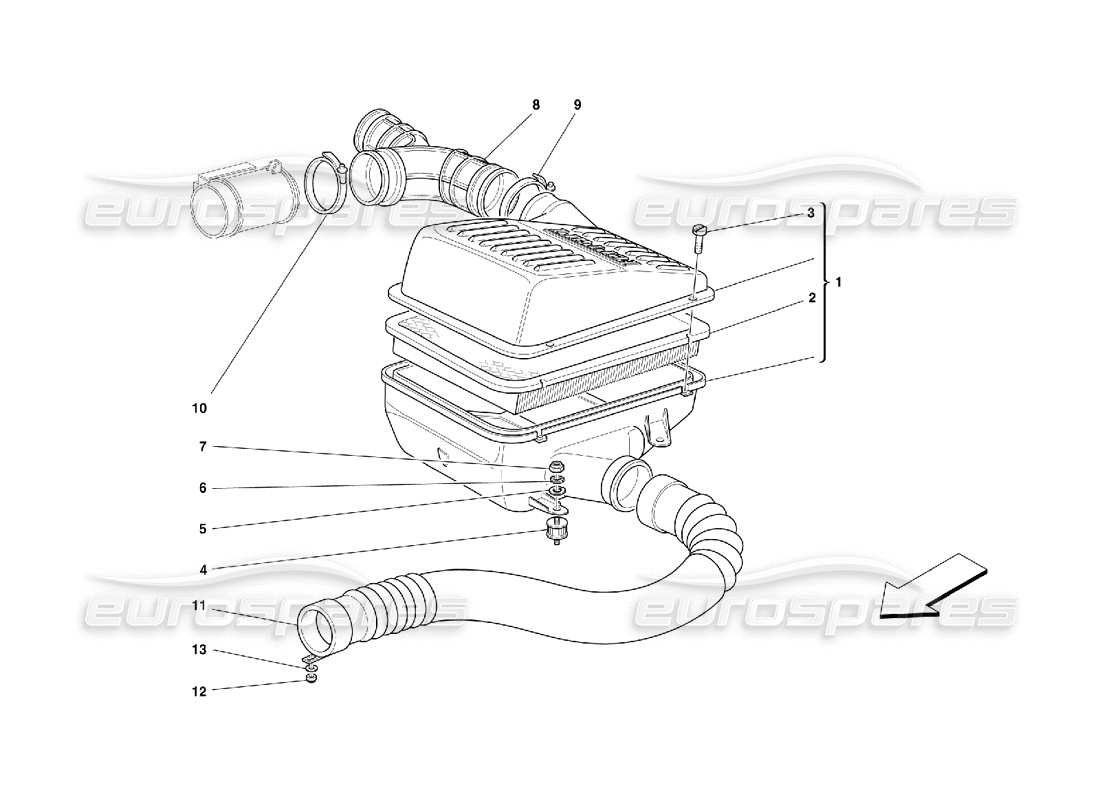ferrari 355 (5.2 motronic) teilediagramm lufteinlass