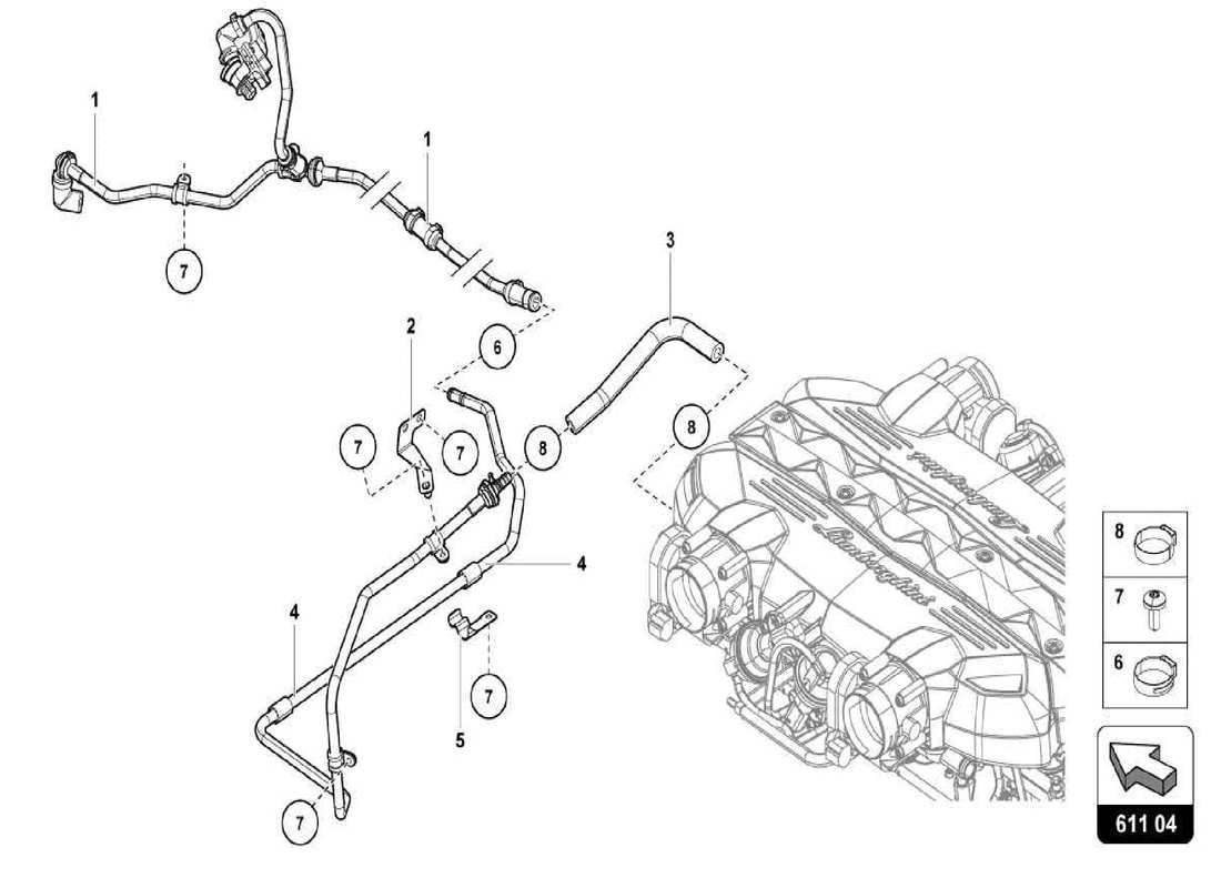 lamborghini centenario spider vakuumschläuche ersatzteildiagramm