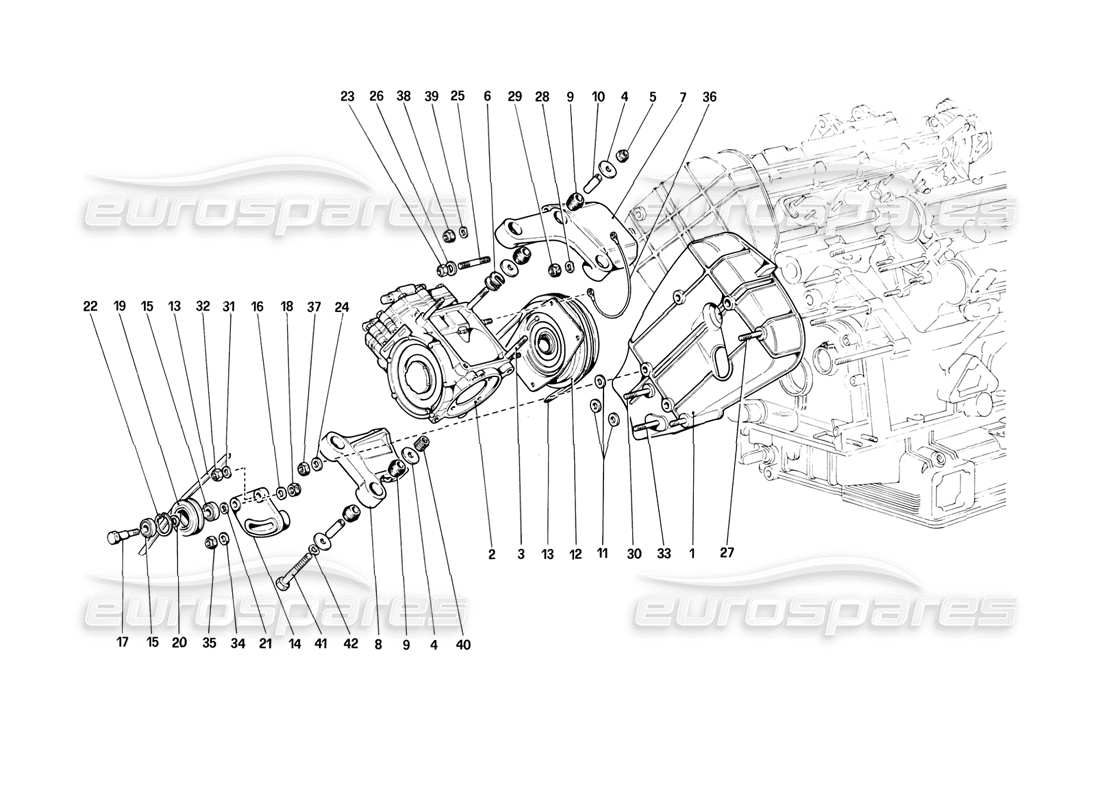 ferrari mondial 8 (1981) klimakompressor und steuerung teilediagramm