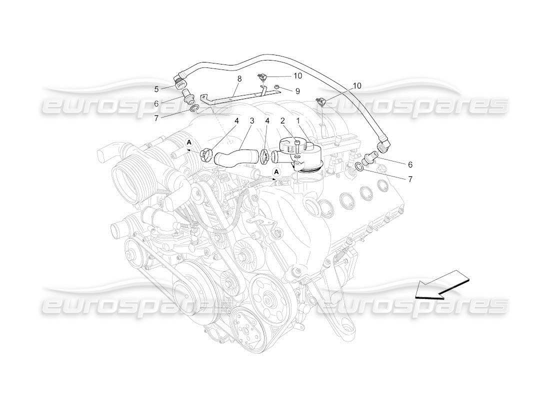 maserati qtp. (2011) 4.7 auto öldampf-rezirkulationssystem teilediagramm