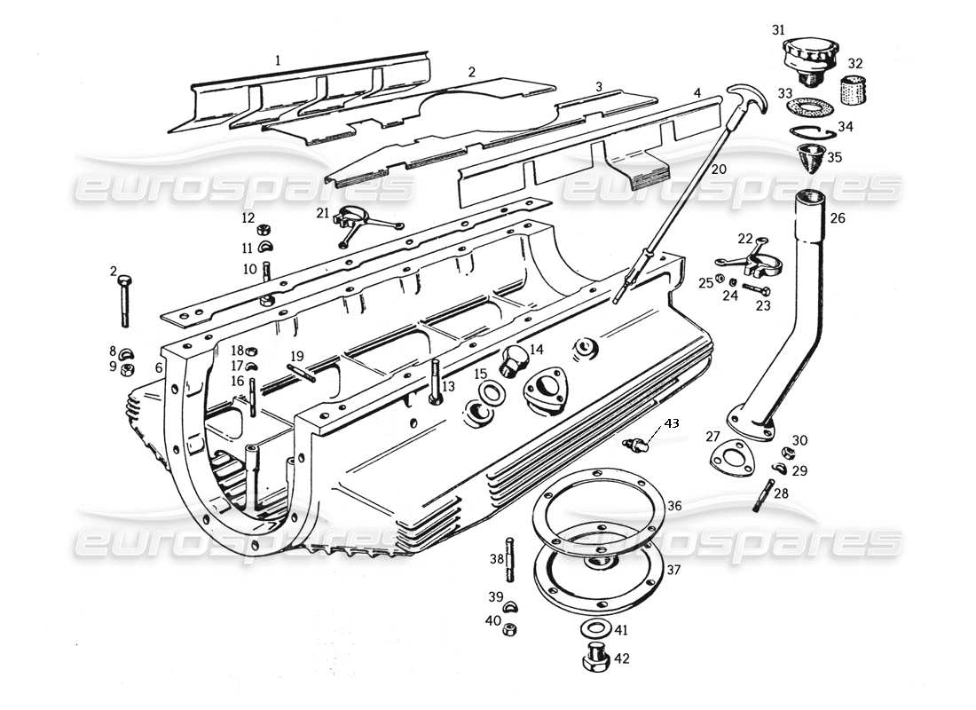 ferrari 250 gte (1957) ölwanne teilediagramm