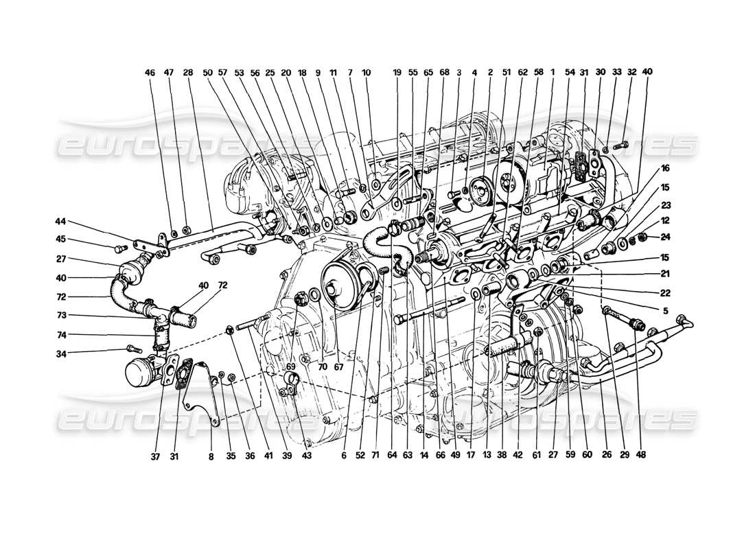 ferrari 308 gtb (1980) luftpumpe und rohrleitungen (varianten für aus-version) teilediagramm