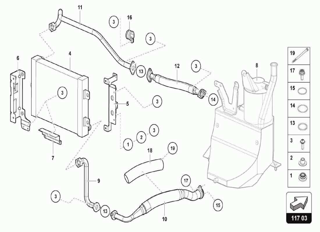 lamborghini centenario spider ölkühler teilediagramm