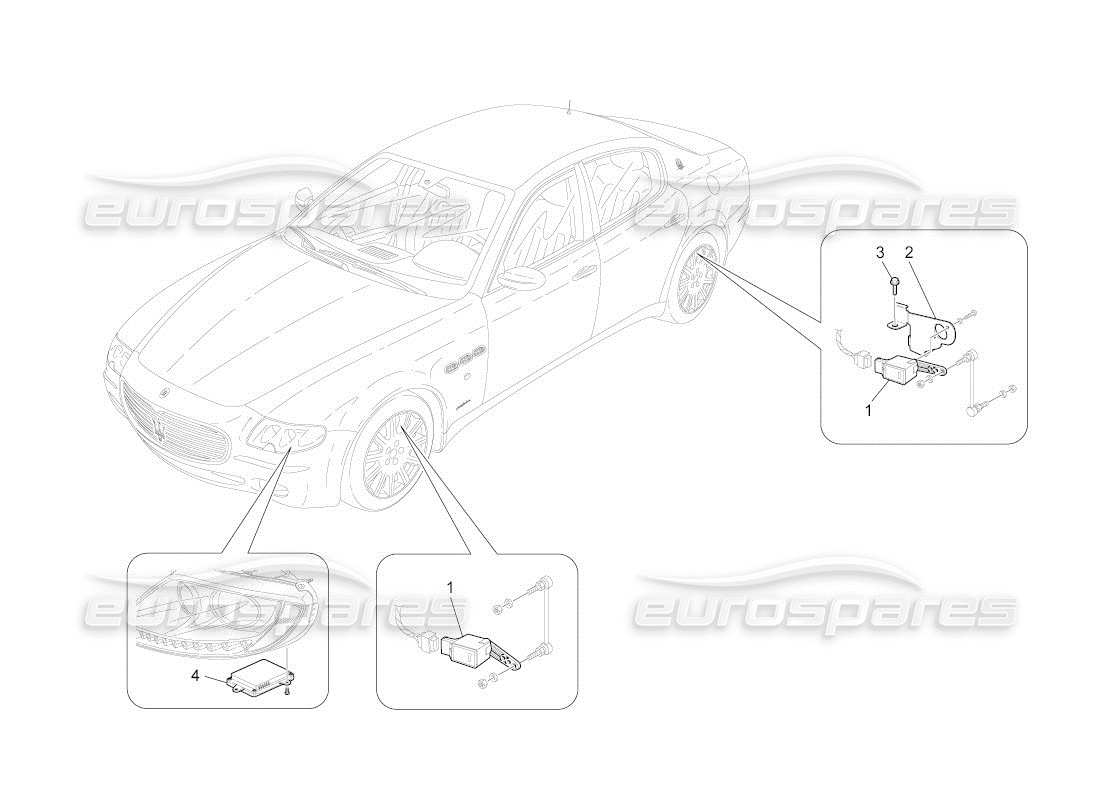 maserati qtp. (2011) 4.7 auto beleuchtungssystemsteuerung teilediagramm