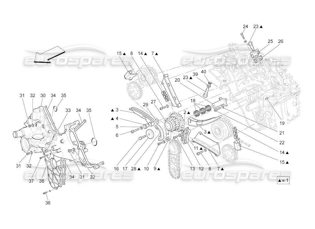 maserati qtp. (2011) 4.7 auto zeitliche koordinierung teilediagramm