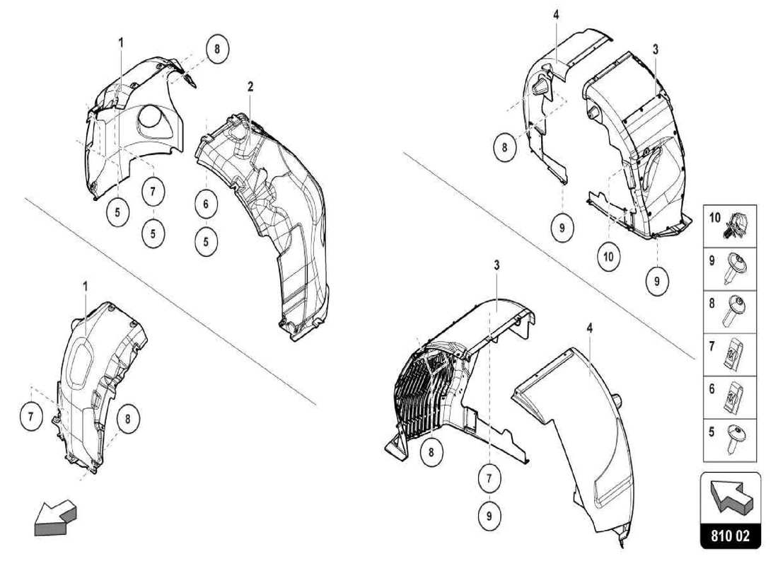 lamborghini centenario spider radkastenverkleidung ersatzteildiagramm