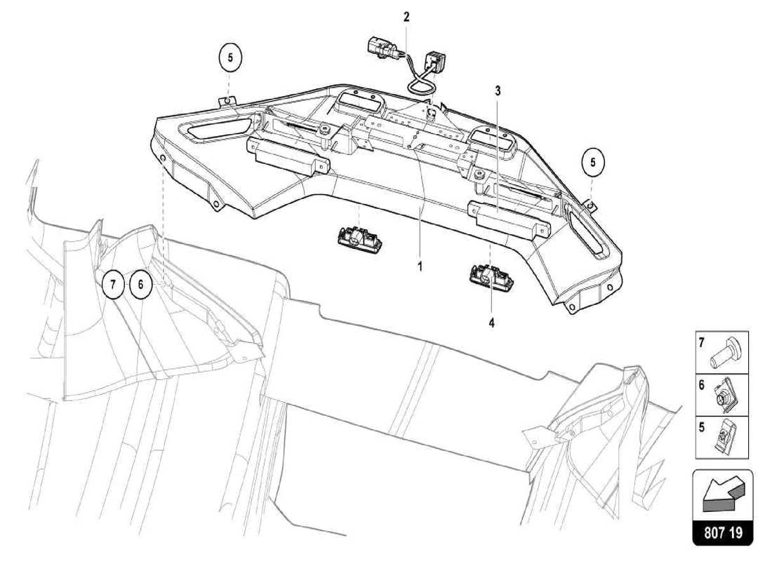 lamborghini centenario spider teilediagramm für stoßfängerelektronik
