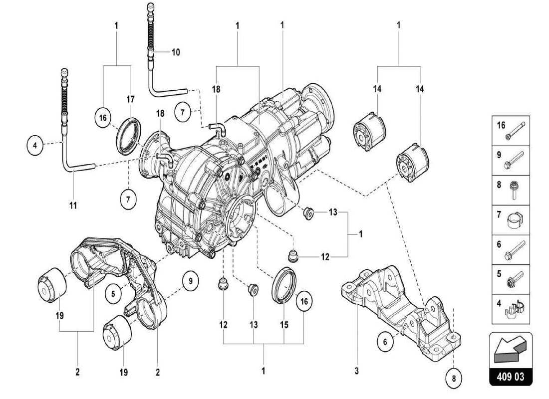 lamborghini centenario spider vorderachsdifferential ersatzteildiagramm