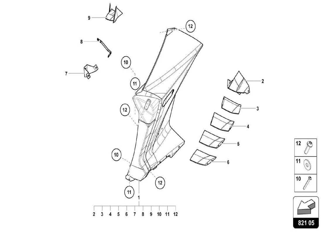 lamborghini centenario spider seitenverkleidung teilediagramm